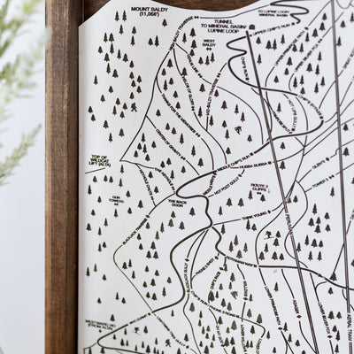 Snowbird Ski Resort Map Sign | Laser Engraved and Framed Wall Art