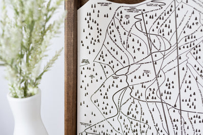 Snowbird Ski Resort Map Sign | Laser Engraved and Framed Wall Art