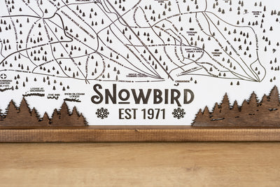 Snowbird Ski Resort Map Sign | Laser Engraved and Framed Wall Art