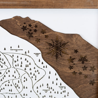 Snowbird Ski Resort Map Sign | Laser Engraved and Framed Wall Art