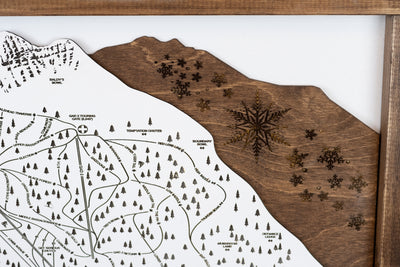 Snowbird Ski Resort Map Sign | Laser Engraved and Framed Wall Art
