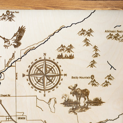 Swan Valley Topo Map Sign | Laser Engraved & Framed Wall Art