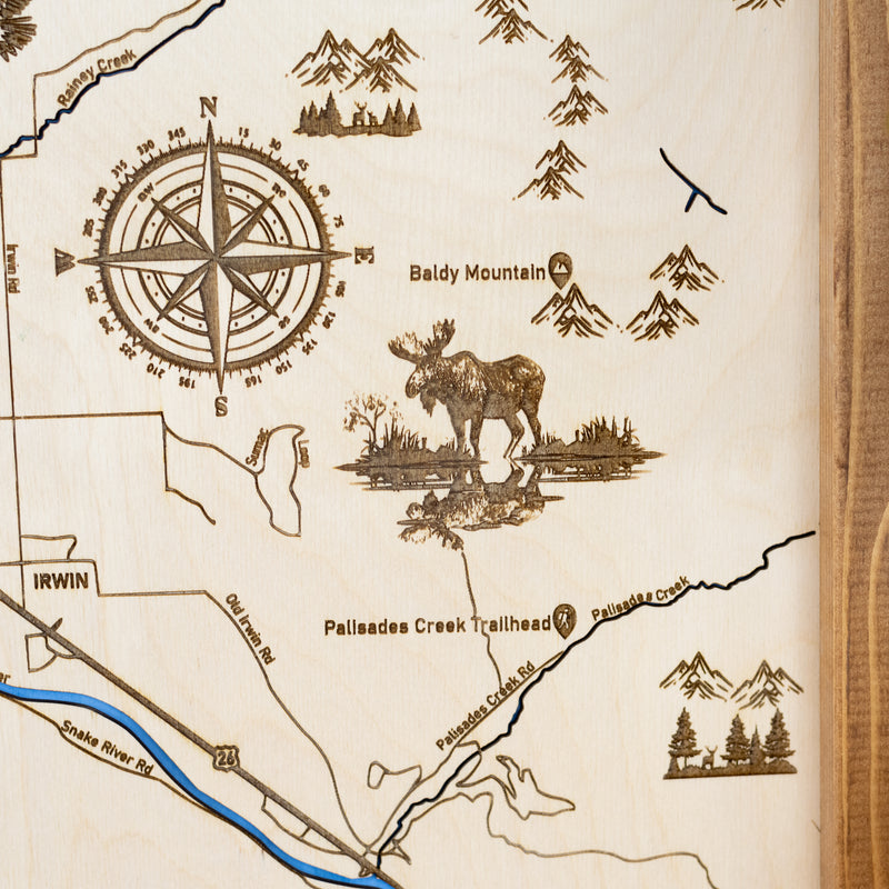 Swan Valley Topo Map Sign | Laser Engraved & Framed Wall Art