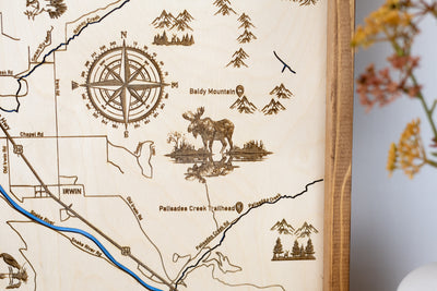 Swan Valley Topo Map Sign | Laser Engraved & Framed Wall Art