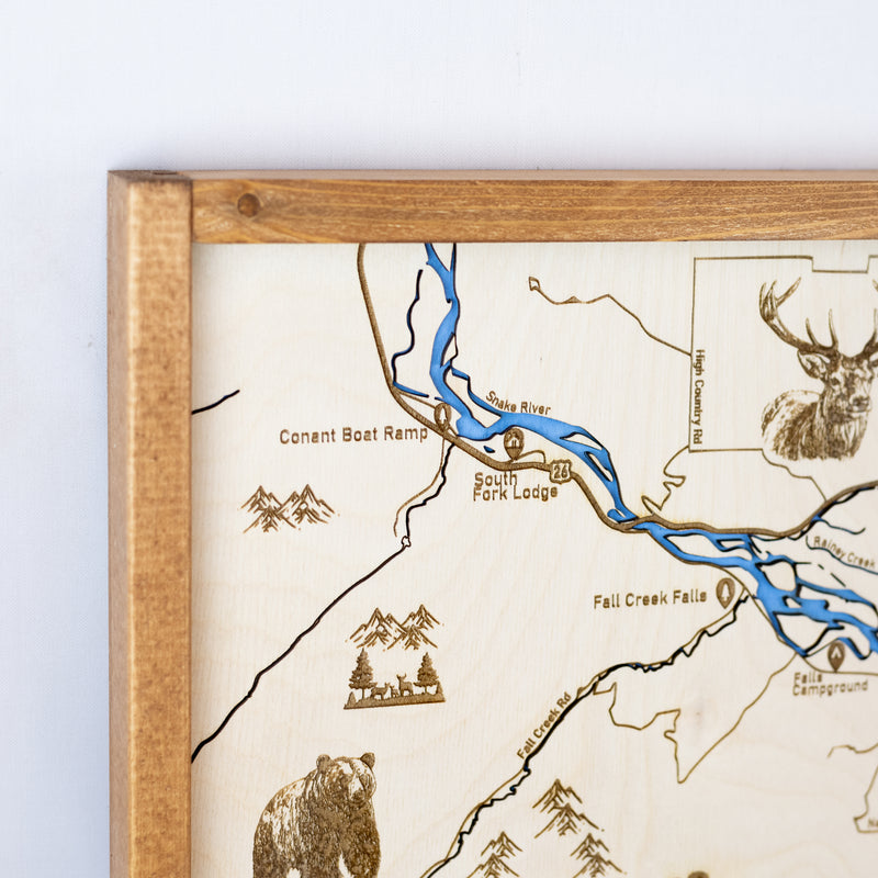 Swan Valley Topo Map Sign | Laser Engraved & Framed Wall Art