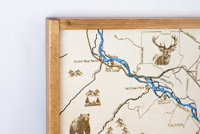Swan Valley Topo Map Sign | Laser Engraved & Framed Wall Art