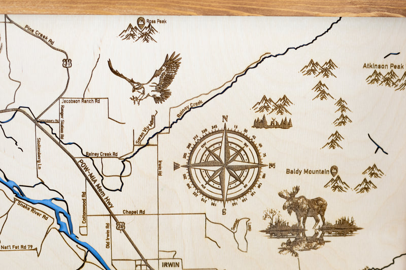 Swan Valley Topo Map Sign | Laser Engraved & Framed Wall Art