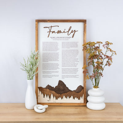 4-Piece Framed LDS Proclamation Signs With Beautiful Multi-layered Scenes