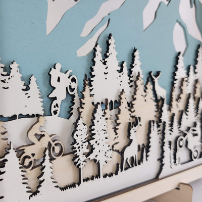 Customized State Sign (Utah State with Motorbike), Laser cut and fully assembled