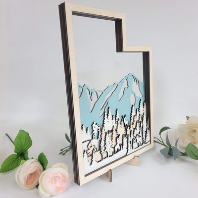 Customized State Sign (Utah State with Motorbike), Laser cut and fully assembled