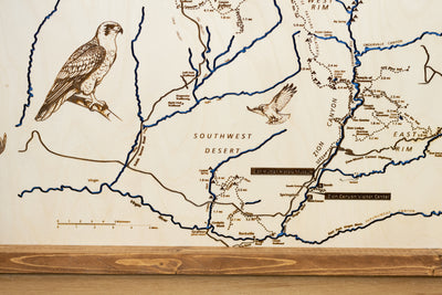 Zion National Park Topographic Map Sign | Laser Engraved & Framed Wall Art
