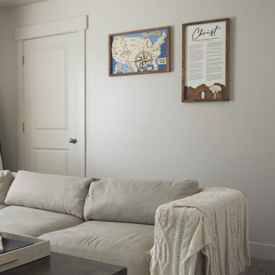 The Living Christ: A Testimony of the Apostles | Framed Proclamation Sign with Multi-layered Scenes