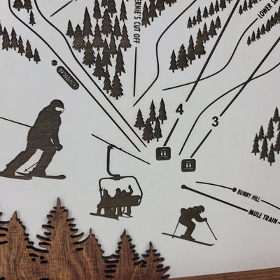 Kelly Canyon Ski Resort Laser Engraved Map