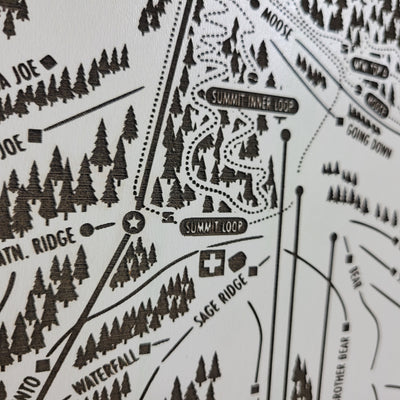 Kelly Canyon Ski Resort Laser Engraved Map