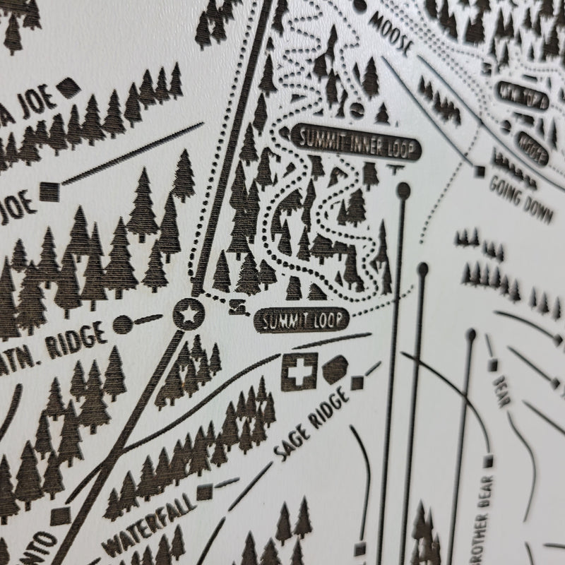 Kelly Canyon Ski Resort Laser Engraved Map