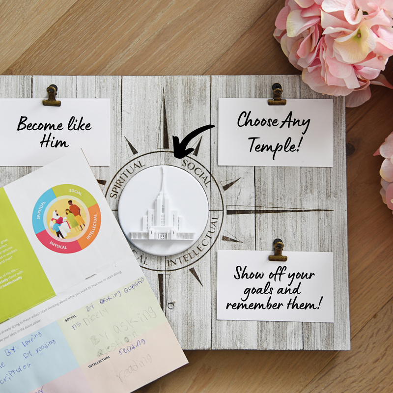 12"x16" Children & Youth Strive to Be Vision Board with Any Temple Medallion - Tiny 3D Temples