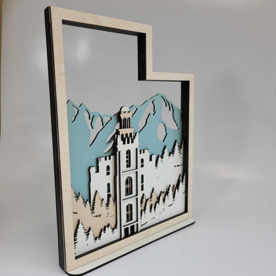 Logan, Utah Temple LDS Customized Temple State Sign, Laser cut and fully assembled