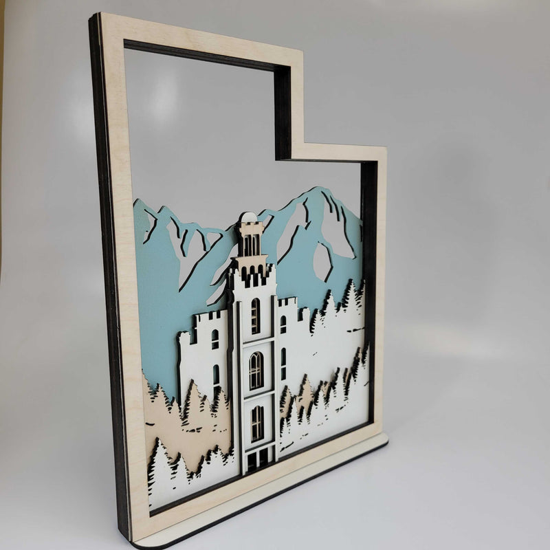 Logan, Utah Temple LDS Customized Temple State Sign, Laser cut and fully assembled