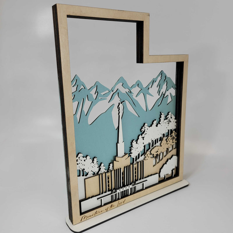 Jordan River LDS Customized Temple State Sign Laser cut and fully assembled