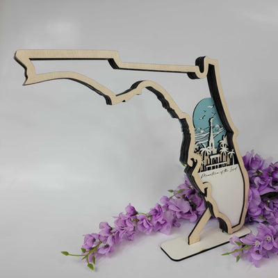 Orlando, Florida Temple LDS Customized Temple State Sign, Laser cut and fully assembled