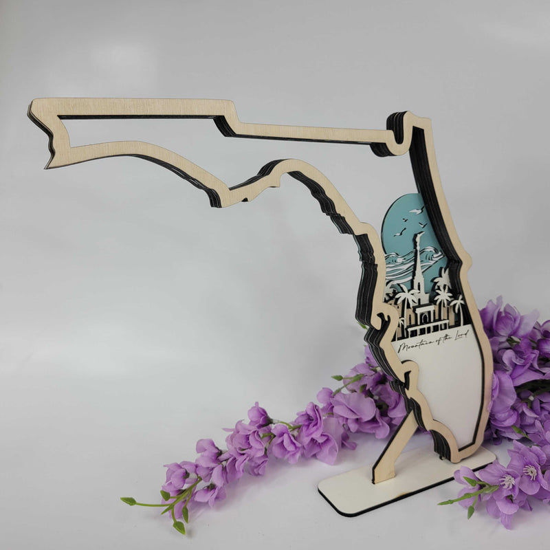 Orlando, Florida Temple LDS Customized Temple State Sign, Laser cut and fully assembled