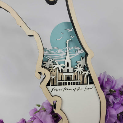 Orlando, Florida Temple LDS Customized Temple State Sign, Laser cut and fully assembled