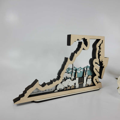 LDS Customized Temple State Sign (Washington D.C., Maryland/Virginia Temple), Laser cut and fully assembled