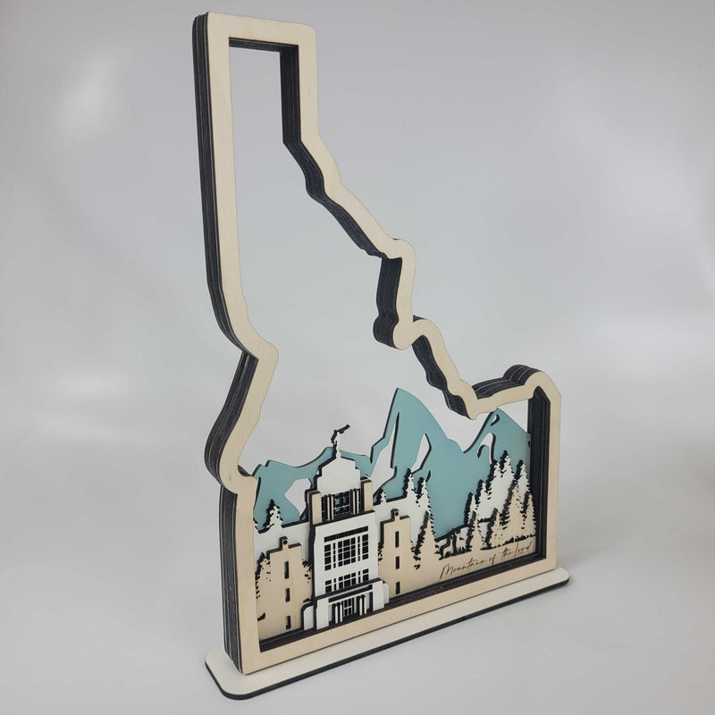 Meridian, Idaho Temple LDS Customized Temple State Sign, Laser cut and fully assembled