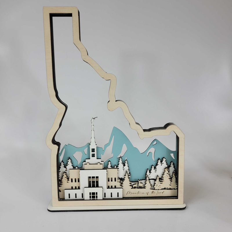 Pocatello, Idaho Temple LDS Customized Temple State Sign, Laser cut and fully assembled