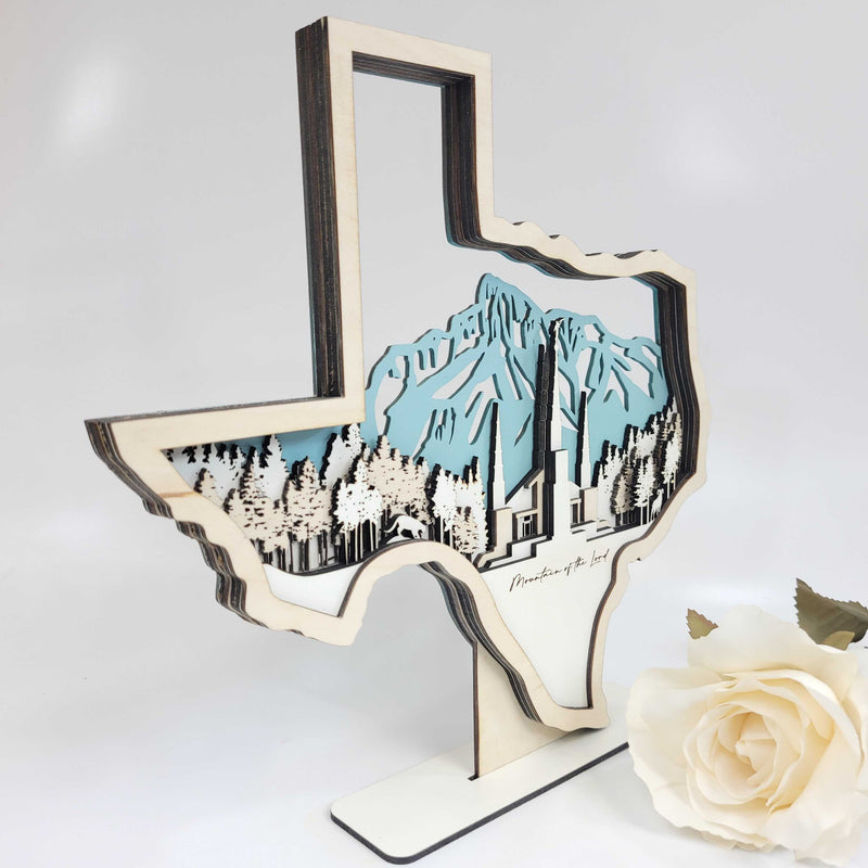Dallas, Texas Temple LDS Customized Temple State Sign, Laser cut and fully assembled