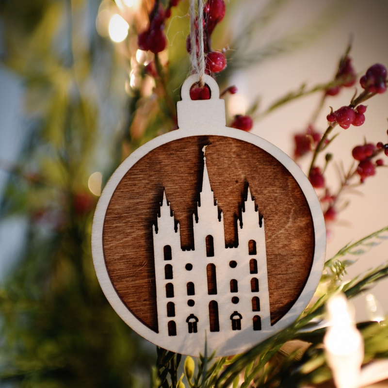 Wooden Temple Christmas Ornament | Choose Any Temple | 300+ Temples to Choose From