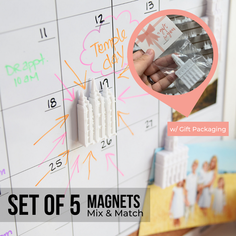 5 Temple Magnets - Gift Ready