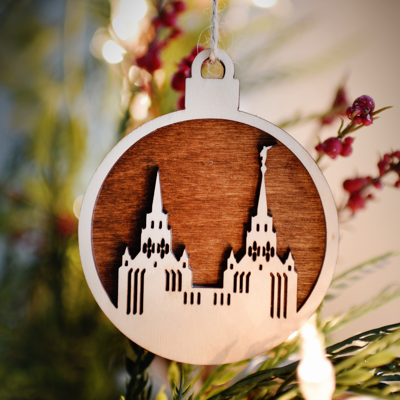 Wooden Temple Christmas Ornament | Choose Any Temple | 300+ Temples to Choose From