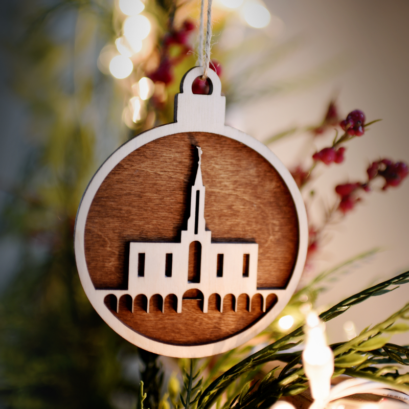 Wooden Temple Christmas Ornament | Choose Any Temple | 300+ Temples to Choose From