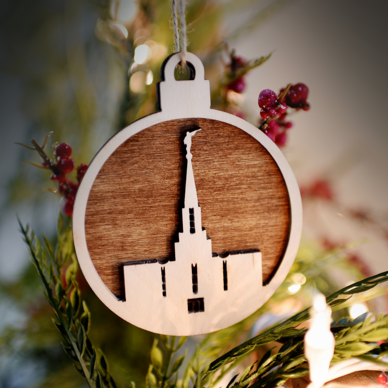 Wooden Temple Christmas Ornament | Choose Any Temple | 300+ Temples to Choose From