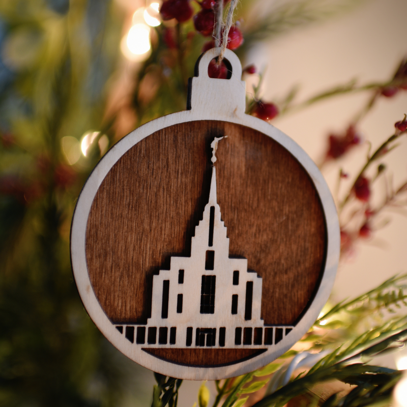 Wooden Temple Christmas Ornament | Choose Any Temple | 300+ Temples to Choose From