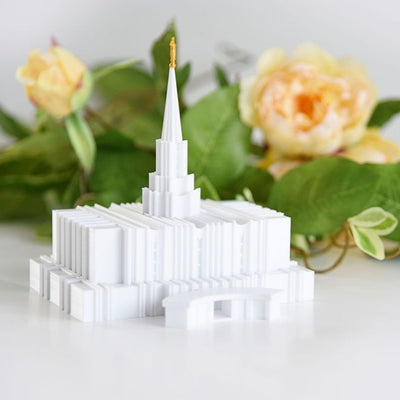 Jordan River Utah Temple Statue Replica - Tiny 3D Temples