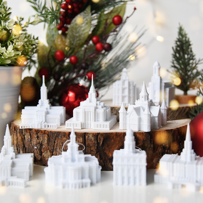 (PACK of 3) Temple Christmas Ornaments | Choose Any Temple - Tiny 3D Temples